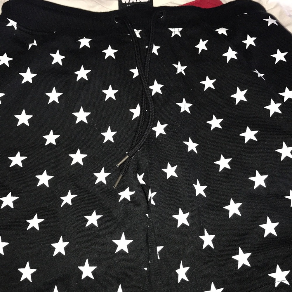 Black and white star shorts